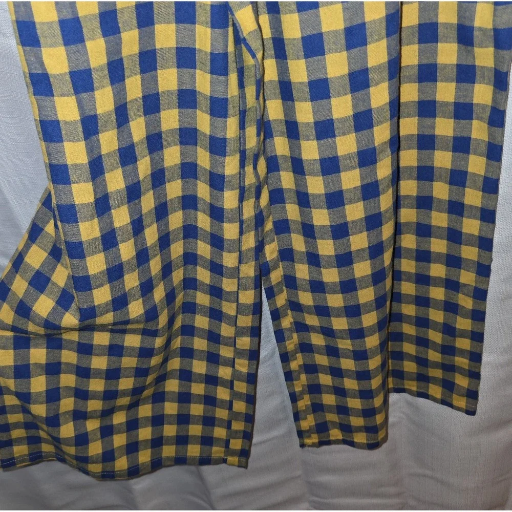Nastygal ‎ Blue Yellow Checkered Jumpsuit Sleeveless Zipper Size 4 - Picture 10 of 13